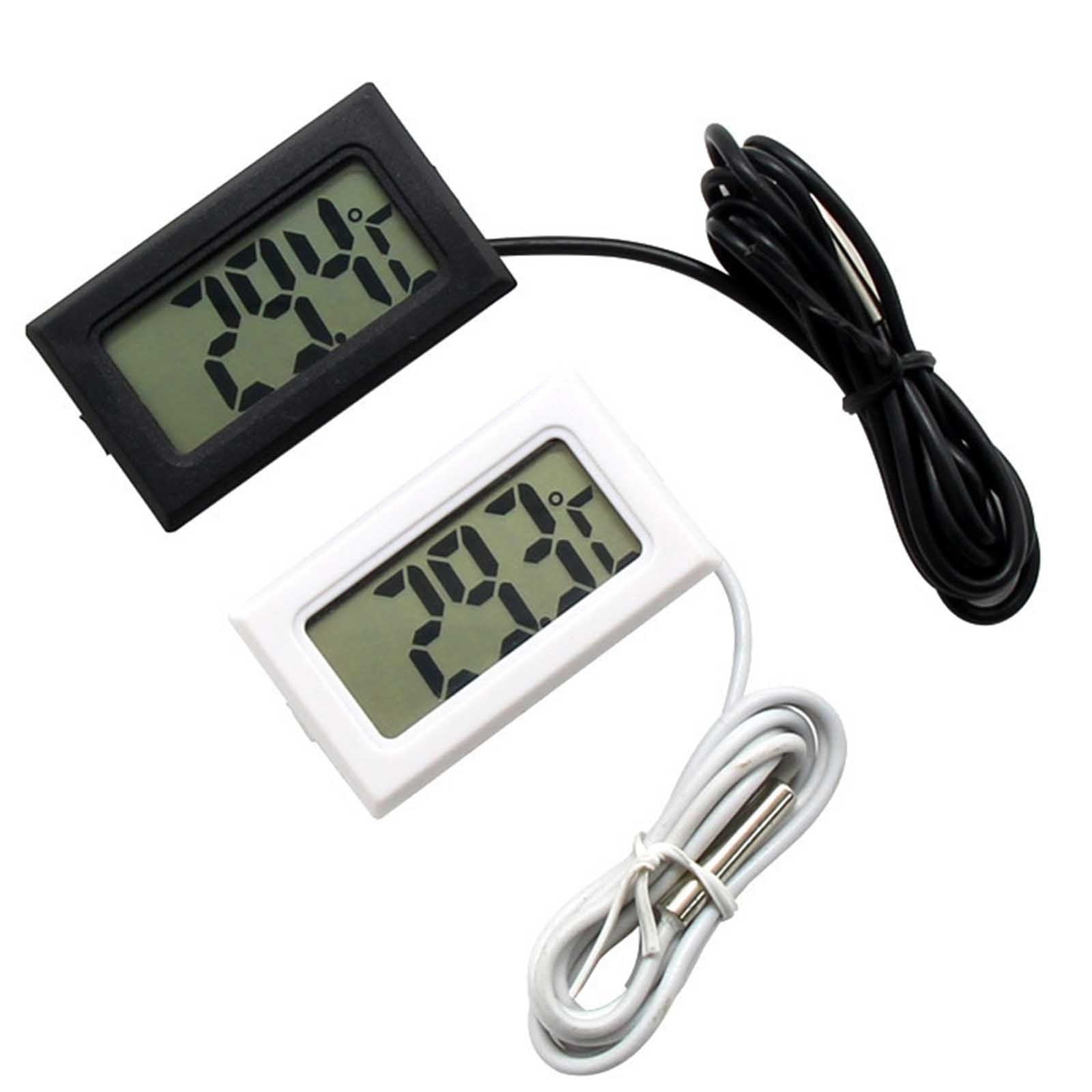 Mini Digital LCD Temperature With External Probe 1m 5m Black For Fridge