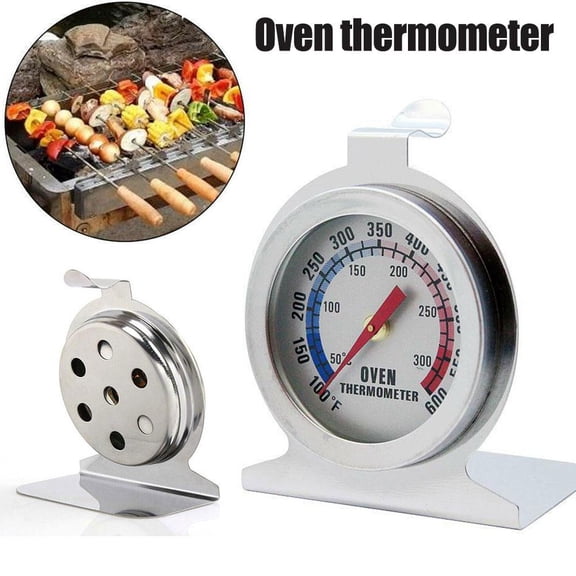 Mini Digital Oven Thermometer - Stainless Steel Food Temperature Gauge for Baking, Home Kitchen & Restaurant Use (50-300C / 100-600F)