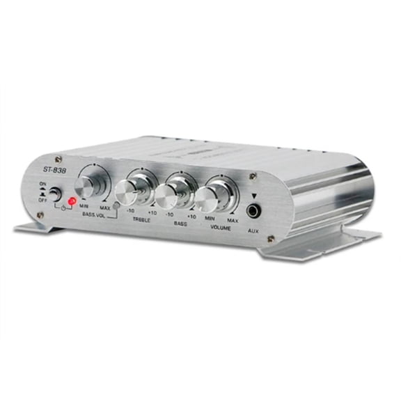 Mini Digital Power Audio Car Amplifier Blue Light Stereo Audio Amplifier for Home Theater Club Music 200W X2(B)