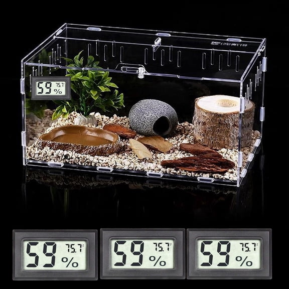 Mini Digital Temperature Humidity Monitor 3 Pack - Indoor Thermometer Hygrometer with Display for Humidor Greenhouse Garden Cellar Closet Guitar Case - High Accuracy Temperature Gauge for Home Office