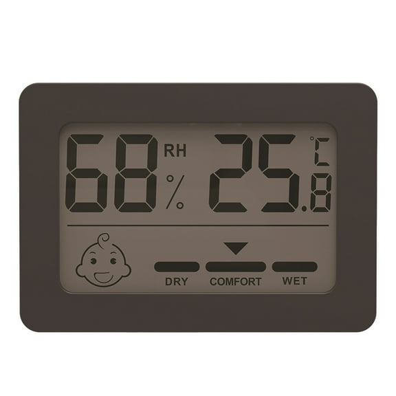 Mini Digital Thermometer Hygrometer Thermohygrometers, Room Temperature Humidity Gauge With Smile Comfort Indicator (1.97in Compact Size)