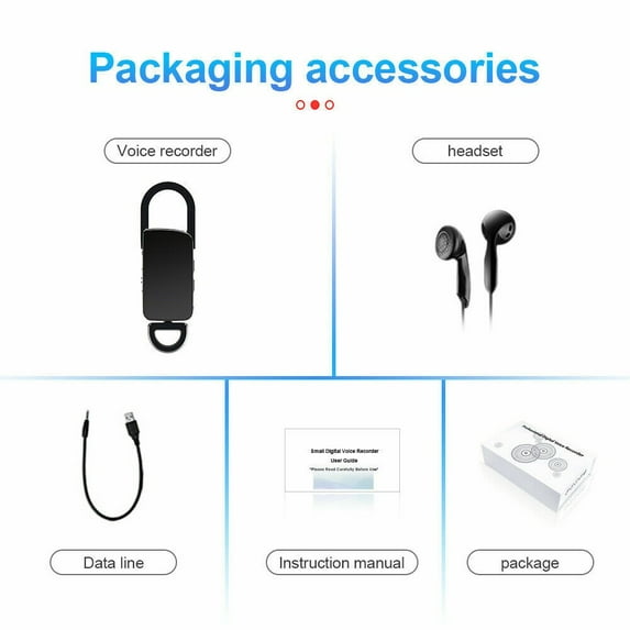 Mini Digital Voice Audio Recorder Hidden Spy Keychain MP3 WAV Listening Device