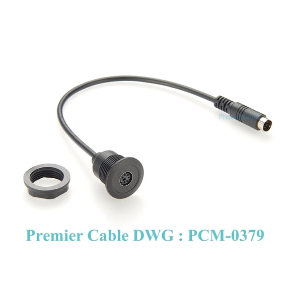 Mini Din 6pin Male to Female Extension Cable Round Flush Panel Mount Mini DIN Bulkhead Connector for Equipment, Control Panels