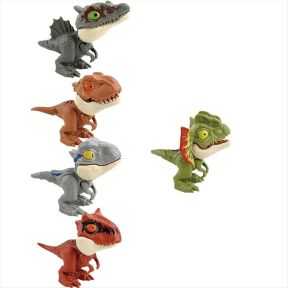 Mini Dinosaur Toys Finger Biting Action Figures Toy Sets for Boys Kids Birthday Gift Cake Toppers