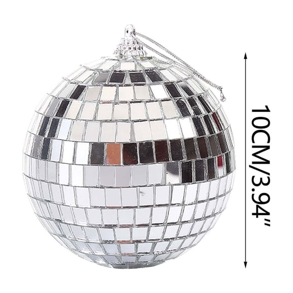 Mini Disco Ball,Hanging Disco Ball,Disco Ball Decorations, Assorted Size Mirror Disco Balls Reflective Hanging Mini Disco Balls Silver Ornaments(Silver 1PC 4IN)