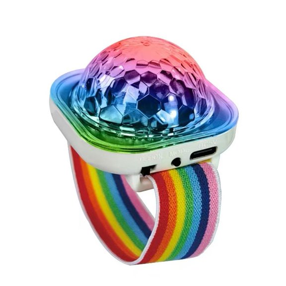 Mini Disco Ball Light, Voice Activated Portable Stage Light for Parties, Car Decor, Bracelet Wearable Night Lamp with USB Rechargeable Battery