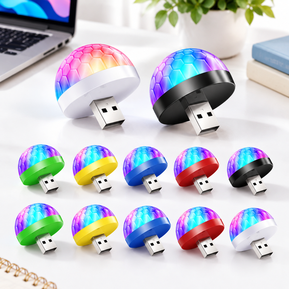 Mini Disco Ball Lights, USB Strobe Party Lights with Sound Activation