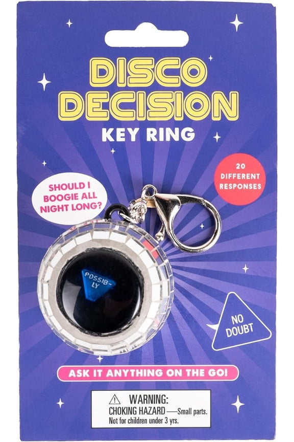 Mini Disco Decision Key Ring Magic Answer 8 Ball