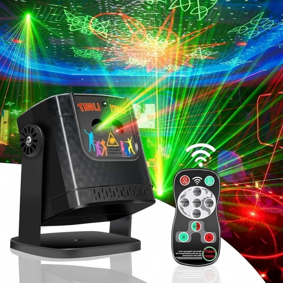 Mini Disco Party Lights - Sound Activated RGB DJ Strobe Light, Portable LED Projector for Home Room Karaoke Birthday Christmas Family Gathering Gift