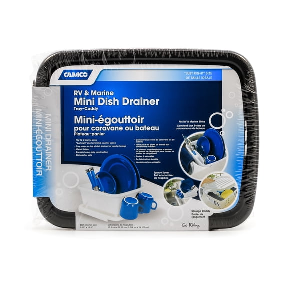 Mini Dish Drainer & Tray, Black (Eng/Fr)