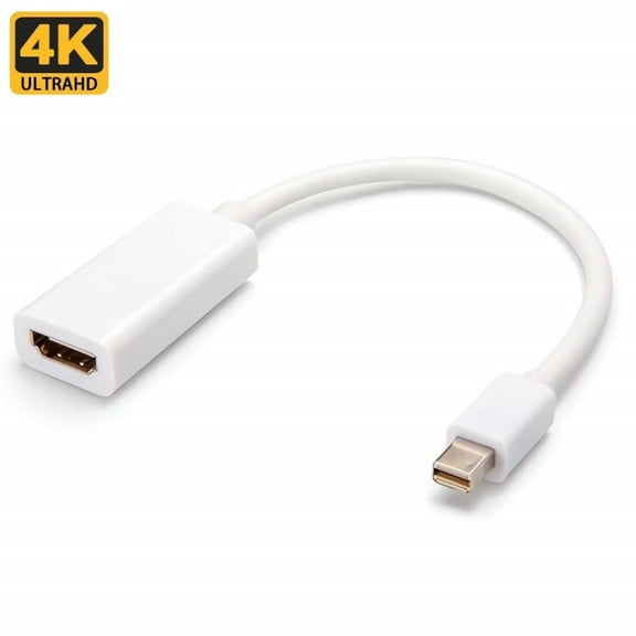 Mini DisplayPort to HDMI, 4K Mini DP to HDMI (Thunderbolt to HDMI) Adapter for MacBook, Chromebook Pixel, Surface Pro, HDTVs, Monitors, Projectors and More - Black