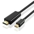 thumbnail image 1 of Mini DisplayPort to HDMI Adapter Cable (6FT) - 4K 4Kx2K 2160P Ultra HD UHD (Thunderbolt 2 Compatible) mDP Mini DP to HDMI Male Connector Port Video Audio Converter Plug Wire Cord - Black, 1 of 4