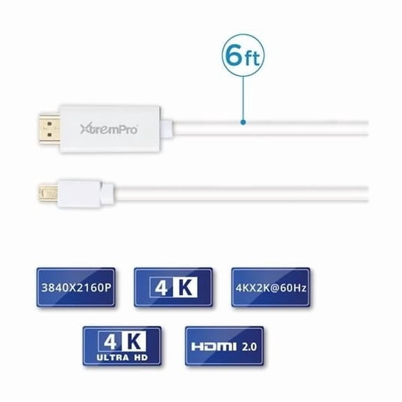 Mini DisplayPort to HDMI Cable Mini DP to HDMI DP 6 Feet Thunderbolt Port Compatible