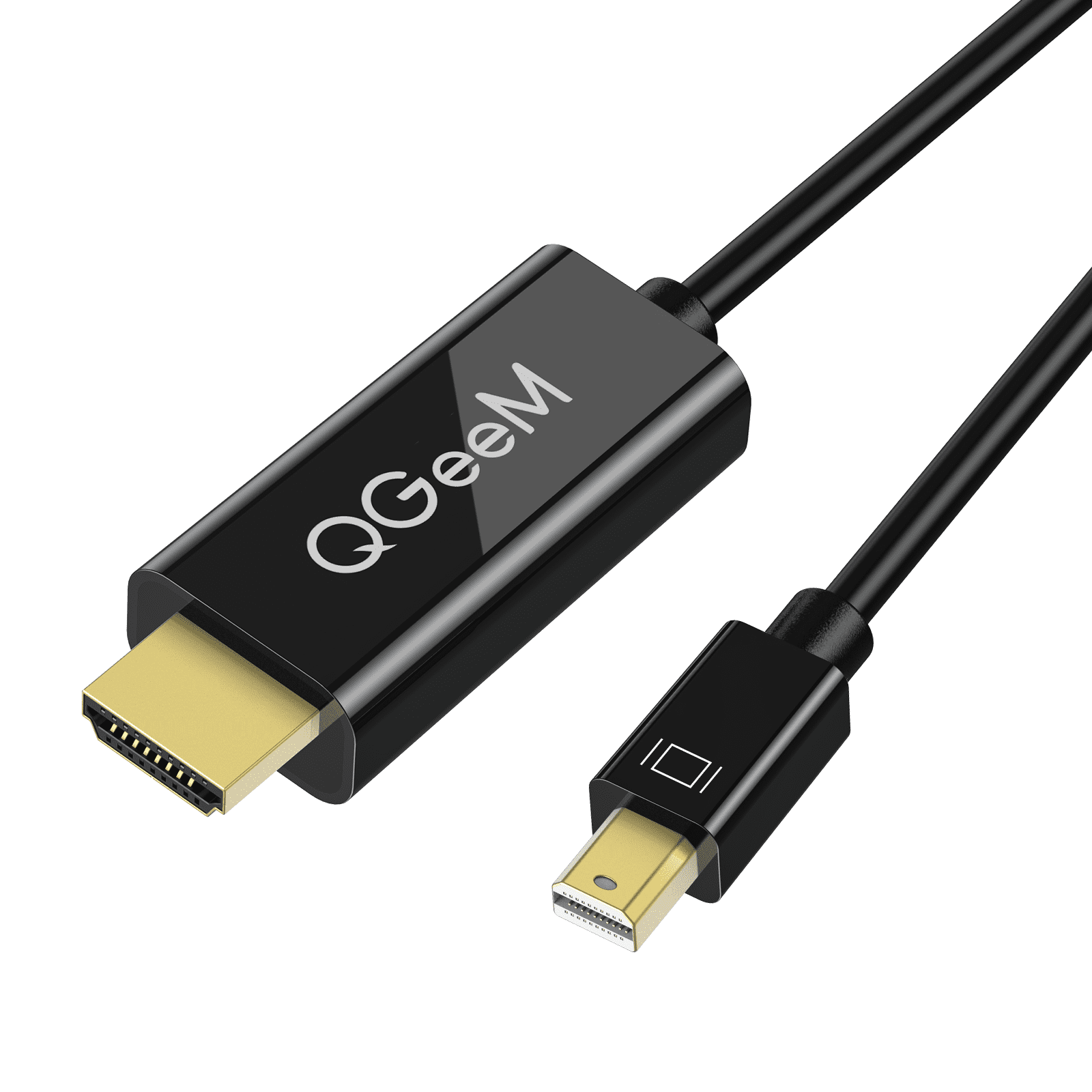 Mini Displayport to HDMI Cable, QGeeM Mini DP to HDMI Cable 6 Feet 4K2K@30Hz with Gold Plated Compatible with MacBook Pro, MacBook Air, Mac Mini, Microsoft Surface Pro 3/4, etc (Black)