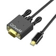 thumbnail image 1 of Mini Displayport to VGA, QGeeM Display Port to VGA 6 Feet Cable Adapter to 1080P@60Hz, DP to VGA Converter Compatible for MacBook Air/Pro, Surface Pro/Dock, Monitor, Projector(Black), 1 of 7