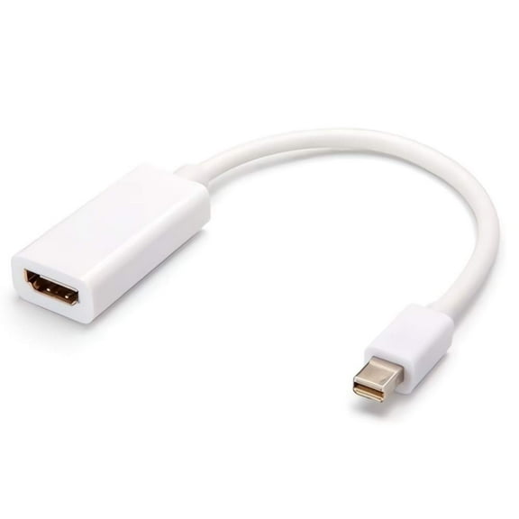 Mini Displayport to HDMI Adapter with HDR Support | Mini DP to HDMI 1080P Full HD @ 60Hz with Gold Plated Connectors | White