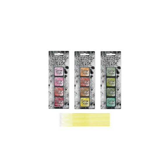 Mini Distress Oxide Pad Bundle - Ranger Tim Holtz Mini Distress Oxide Pad Sets #1, #2, #3 with Trebbies Detail Sticks