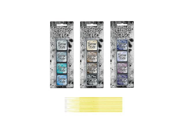 Mini Distress Oxide Pad Bundle - Ranger Tim Holtz Mini Distress Oxide Pad Sets #4, #5, #6 with Trebbies Detail Sticks