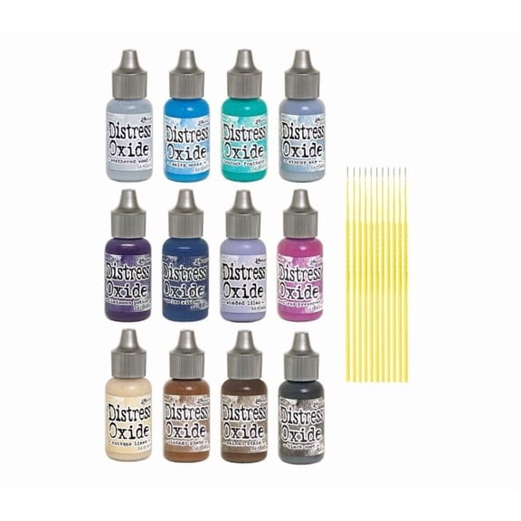 Mini Distress Oxide Pad Reinker Bundles - Ranger Tim Holtz Mini Distress Oxide Pad Reinkers with Trebbies Detail Sticks Kits #4, #5, & #6