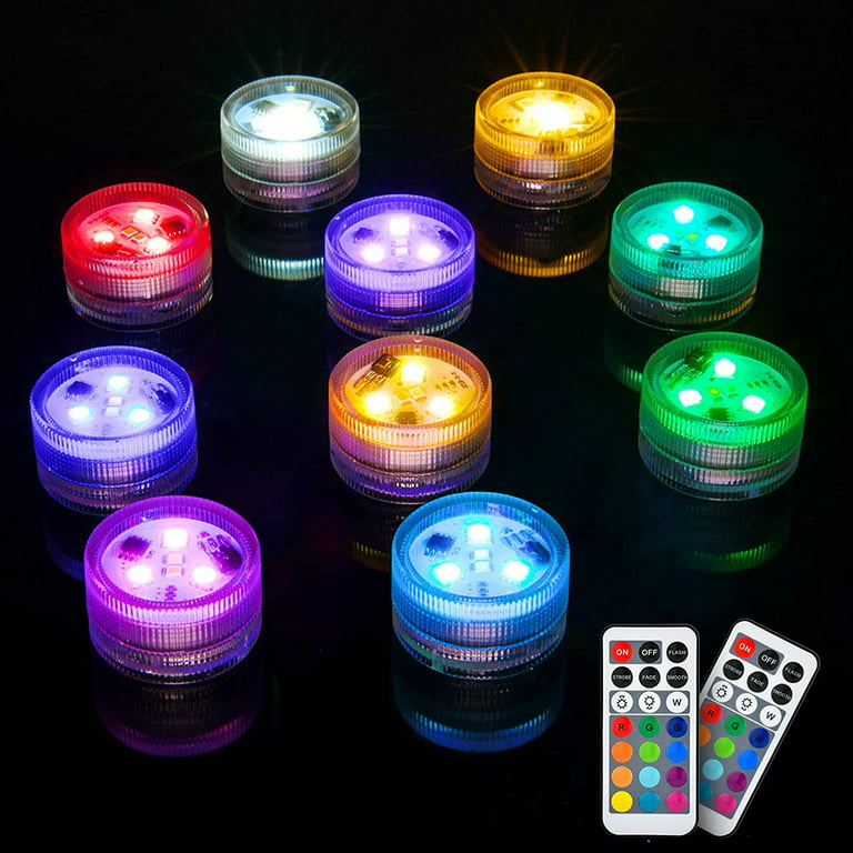 Mini Dive LED Light with Remote Control, Waterproof RGB Color Changing LED  Tea Light Battery Powered, Small LED Light for Pool, Vase, Fish Tank, Hot  Tub, Party, Wedding Decoration (10 PCS) 