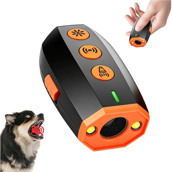 Mini Dog Bark Deterrent Device, Handheld Ultrasonic Bark Control with LED Light (Strobe & Flashlight Modes), Humane and Safe Training Tool, Up to 16.4 ft Range for Indoor & Outdoor Use