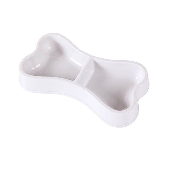 Mini Dog Bowls, 2 in 1 Bone Shaped Small Pet Feeder Plastic Water Food Container for Puppy Dog Cat Small Animals