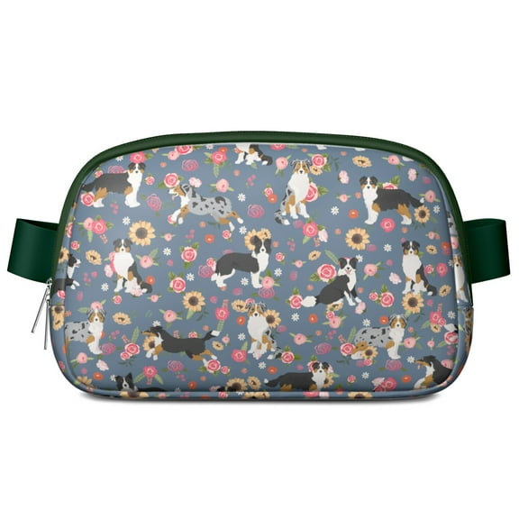 Mini Dog Lover's Waist Bag - Cute Adjustable Fanny Pack with Bone Charms, 8"x2"x5.5" Compact for Gifts