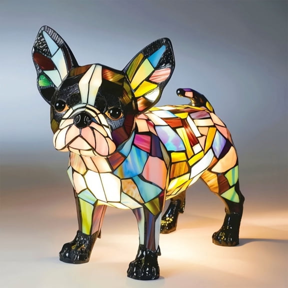 Mini Dog Shaped Plug in LED Desk Lamp, Adjustable Neck Soft Reading Light, Adorable Animal Decor for Bedroom Office Bookshelf