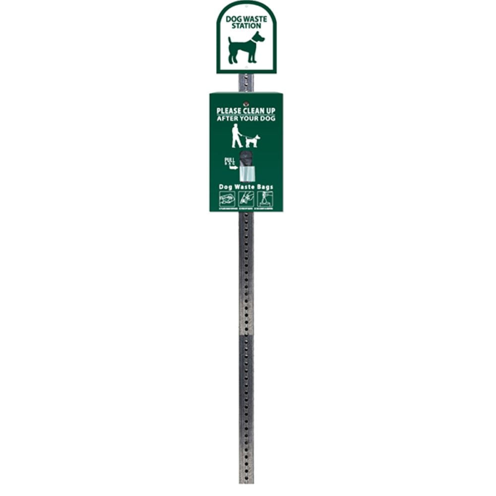 Mini Dog Waste Station / SINGLpul® Header Bag System (Green)