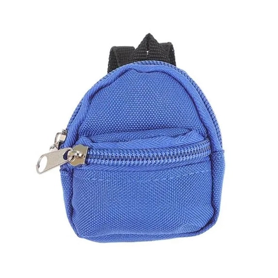 Mini Doll Backpack Keychain, Dollhouse Accessory, Cute Keychain Backpack Pendant, Mini Storage Bag for Dollhouse Decor & Photography Props, Blue