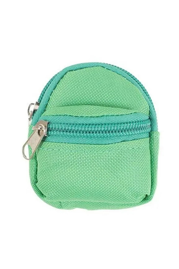 Mini Doll Backpack Keychain, Dollhouse Accessory, Cute Keychain Backpack Pendant, Mini Storage Bag for Dollhouse Decor & Photography Props, Green