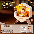 thumbnail image 1 of Mini Doll House Building Kit for Kids, DIY Miniature House Kit with Lights Craft for Adults Home Decoration & Christmas Birthday Gifts(Kitchen), 1 of 6