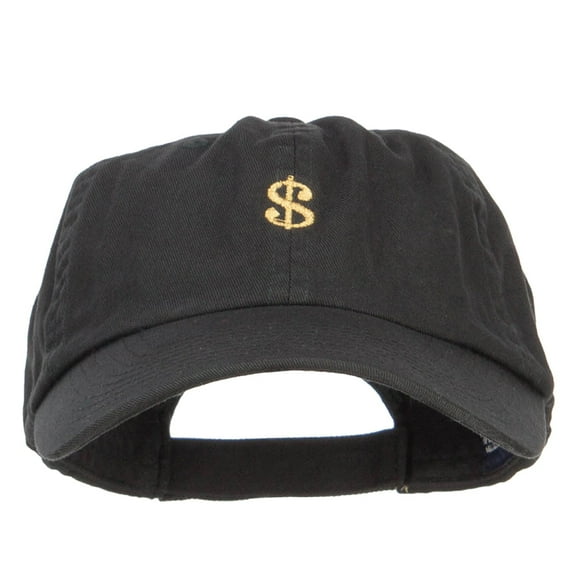 Mini Dollar Sign Embroidered Low Cap - Black OSFM