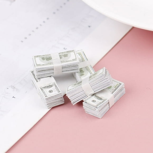 Mini Dollars Money Miniature Banknotes Children Toys Gifts Dollhouse Accessor WA