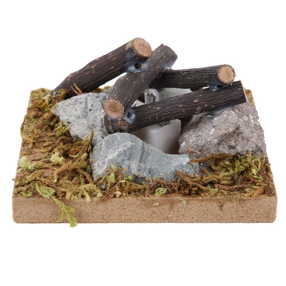 Mini Dollhouse Bonfire, Miniature Dollhouse Garden Scene Bonfire Simulation Wooden Bonfire for DIY Dolls House Furniture(Wood)