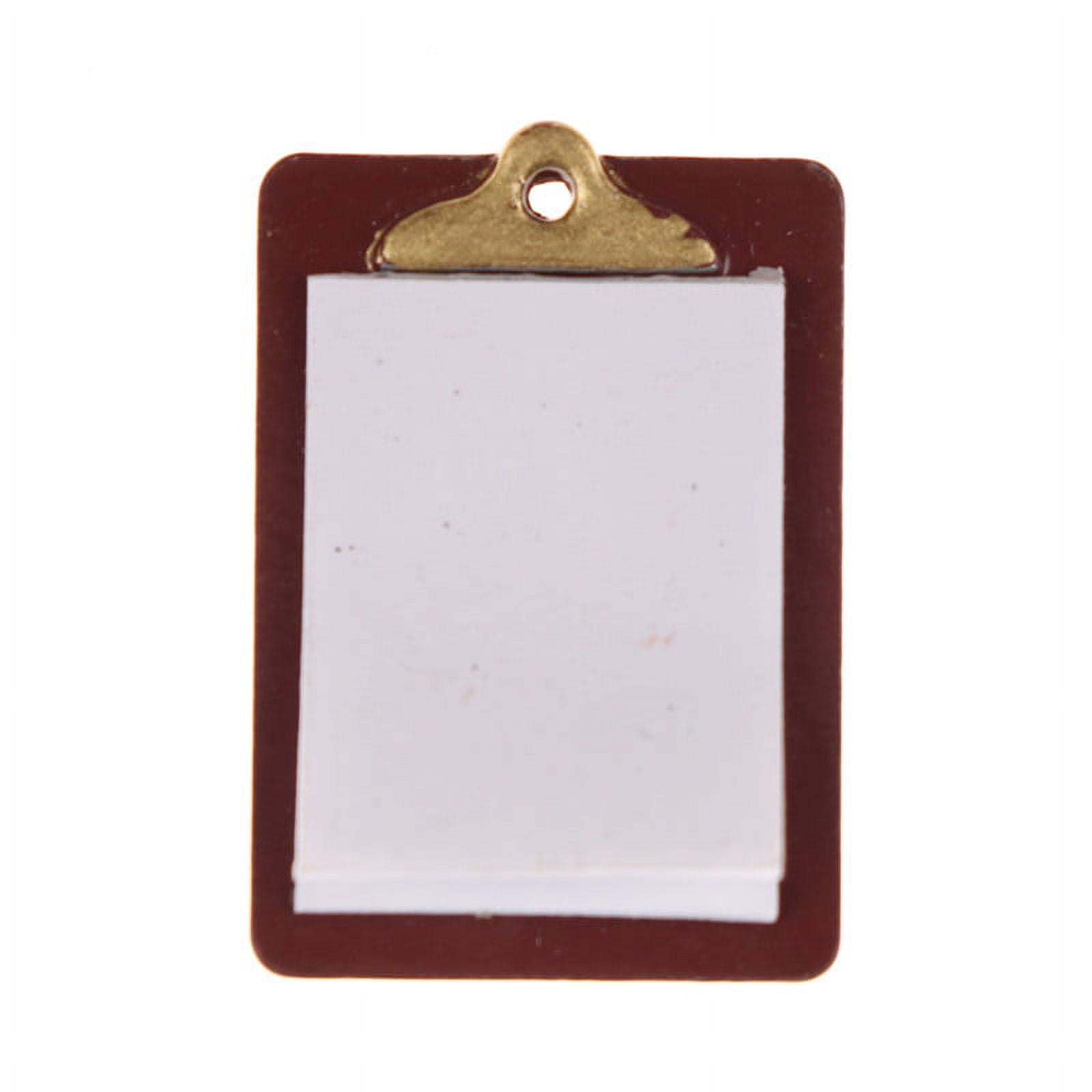 Mini Dollhouse Miniature Accessories Alloy Clipboard with Real Paper Attached Cheap
