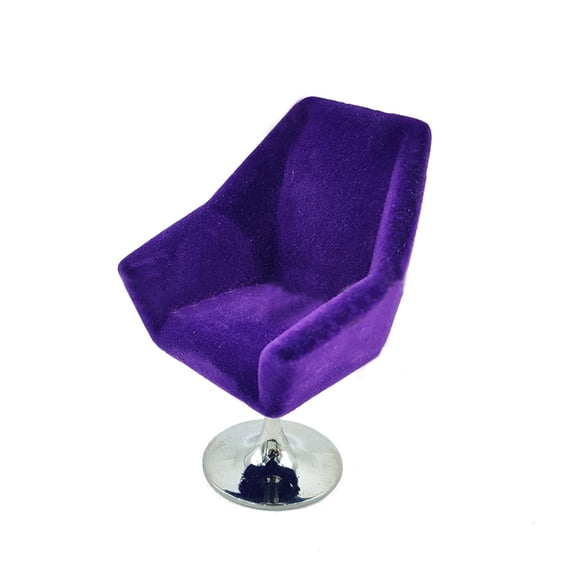 Mini Dollhouse Sofa Chair, 1:12 Miniature Armchair Miniature Doll House Rotate Flocking Chair Mini Flocking Sofa Furniture Model Decoration Dollhouse Accessory