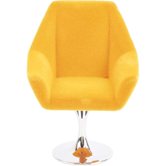 Mini Dollhouse Sofa Chair, 1:12 Miniature Armchair Miniature Doll House Rotate Flocking Chair Mini Flocking Sofa Furniture Model Decoration Dollhouse Accessory