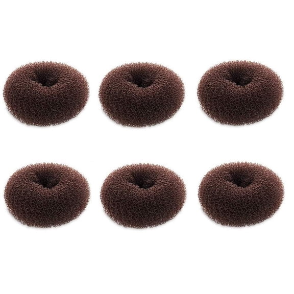 Mini Donut Hair Shaper, 6 PCS Bun Makers for Short and Thin Hair, 2 Inch Beige Bun Forms