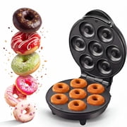 Mini Donut Maker, Homemade Dessert Maker Features Double-Sided, Non-Stick Surface & Space-Saving Design, Makes 7