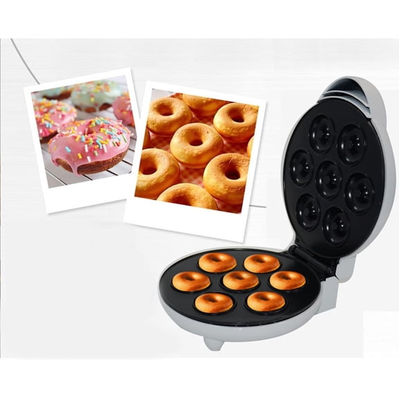 Mini Donut Maker Machine Electric Nonstick Makes 7 Small Doughnuts Electric Doughnut Maker Donut Making Machine for Kid Friendly Breakfast