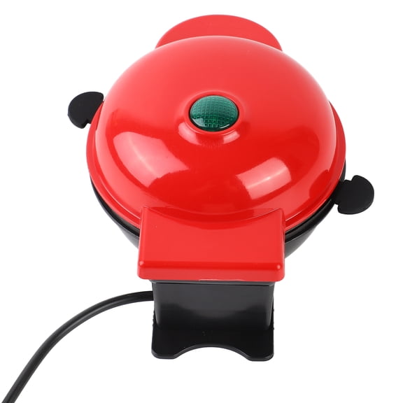 Mini Donut Maker Machine Non Stick 110V Flower Cake Pop Baker with Detachable Crumb Tray & Anti Slip Feet, Portable Electric Pancake Maker 16.5x16.5x11 cm / 6.5x6.5x4.3 Inches Red
