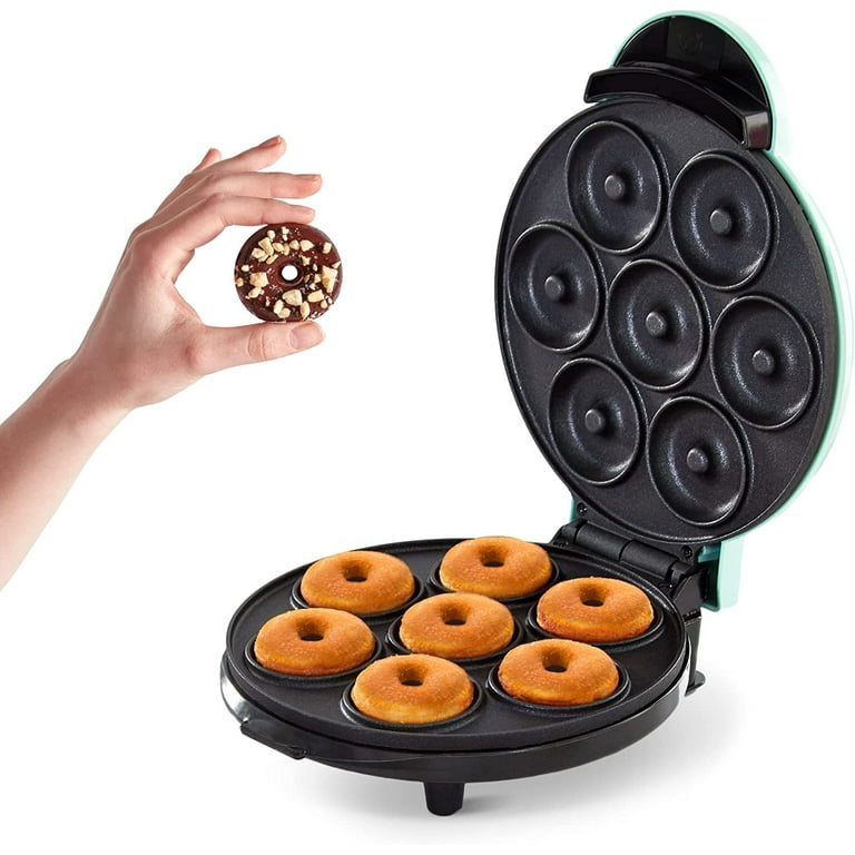 Retrok Mini Donut Maker Machine for Kid-Friendly Breakfast, Snacks, Desserts & More with Non-Stick Surface, Makes 7 Doughnuts, White