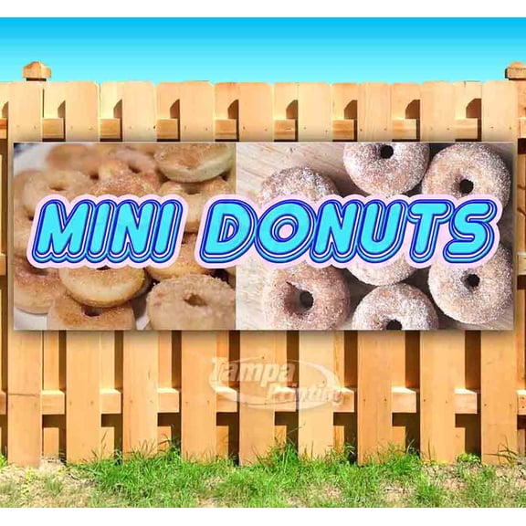 Mini Donuts 13 oz Vinyl Banner With Metal Grommets