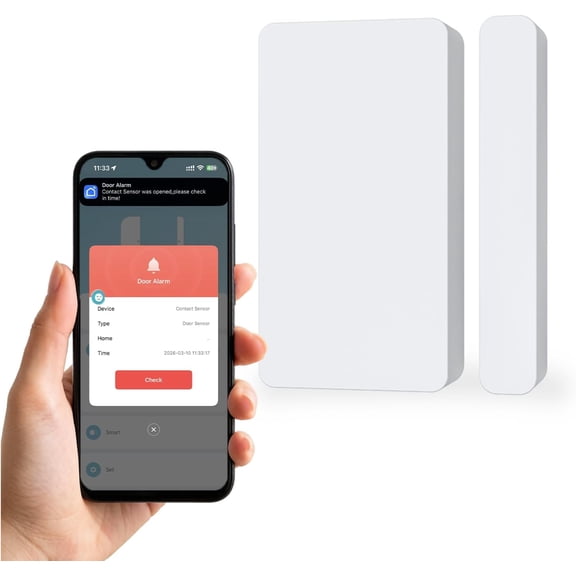 Mini Door Sensor, Wireless Door Window Sensor for Home Automation, Works with APP, Zigbee Door Sensor, No Hub Required