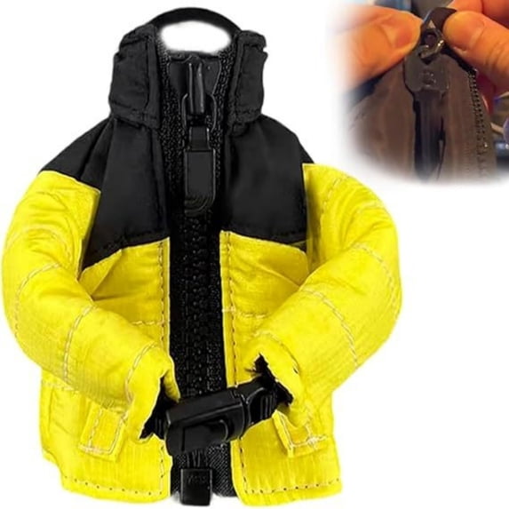 Mini Down Coat Key Chain, Cool Mini Jacket Keychain with Zipper, Unique Key Chain for Friends