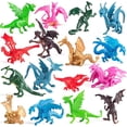 thumbnail image 1 of Mini Dragon Toy Figures - (Pack of 36) 2 Inch Plastic Rubbery Dragon Figurines in Assorted Colors and Styles - Kids Toys for Birthday Party Favors, Decorations, Cupcake Toppers and Piñatas, 1 of 9