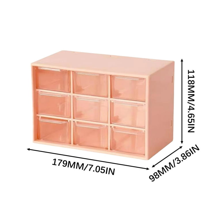 Mini Drawer Organizer Home Storage Drawers Cute Storage Box 9 Mini Table  Organizers and Storage Drawers Plastic Storage Box for Office, Cosmetics,  Jewelry, Stationery, Room (Pink) 