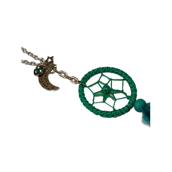 Mini Dream Catcher Car Hanging Decoration I Love You to the moon and back Pendant Necklace Green Color
