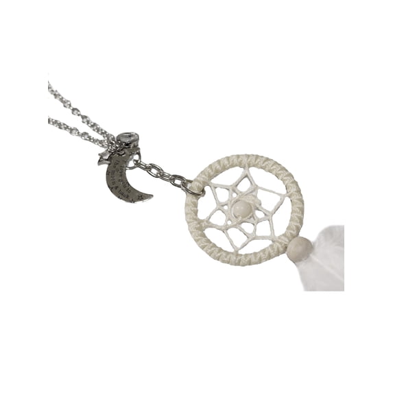 Mini Dream Catcher Car Hanging Decoration  I Love You to the moon and back Pendant Necklace White Color